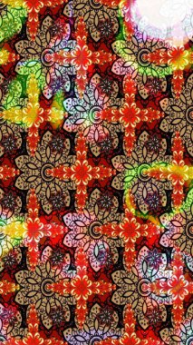 Raster illüstrasyonu. Küçük çiçekteki sevimli çiçek deseni. Kırmızı ve siyah renkte çiçekler.