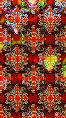 Küçük çiçekteki sevimli çiçek deseni. Kırmızı ve siyah renkte çiçekler.