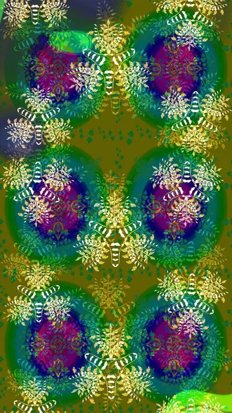 Suluboya tarzında yeşil renkte. Raster illüstrasyonu. Küçük çiçekli bahar deseni çiz.