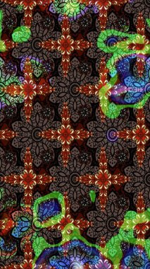 Tomurcukları çiçek olan sevimli bir çiçek deseni. Raster illüstrasyonu. Eski usul. Kumaş, tekstil, duvar kağıdı baskısı için. Eskiz geçmişi. Raster..