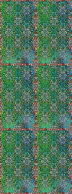 Tekstil, kumaş, kapaklar, duvar kağıtları, baskı, naylon, yapıştırma, örgü, dekupaj için çiçeksiz arkaplan. Küçük yeşil ve mavi renkte güzel bir besin torbası deseni, çiçekler. Millefleurlar.