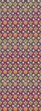 Raster illüstrasyonu. Kahverengi renkli çiçekler. Tropikal çizim çiçek deseni.