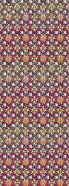 Raster illüstrasyonu. Kahverengi renkli çiçekler. Tropikal çizim çiçek deseni.