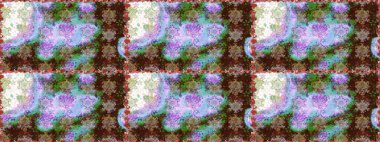 Şablon, pürüzsüz, çiçekli kenar. Çiçek çelengi. Güzel, parlak, pürüzsüz kumaş, tuval. Eski moda arka plan. Kıvırcık, parlak örgü. Raster illüstrasyonu.
