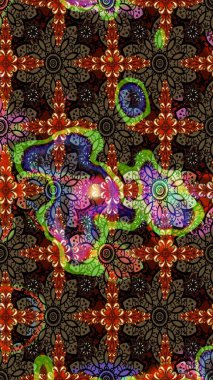 Çiçekli karalama şeklinde Raster çiçek deseni. Kahverengi ve siyah renkli çiçekler. Nazikçe, güzel çiçek arkaplanı..