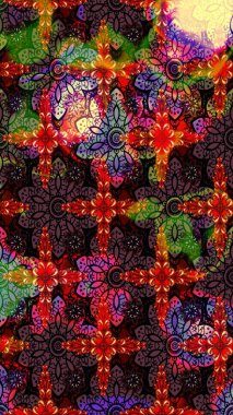 Çiçek desenli raster, siyah ve kahverengi çizgi grafik desenli soyut raster arkaplan. Modern stil dokusu.