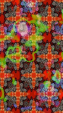 Çiçek deseni. Chichi 'nin kumaş kalıbını çiz. Renkli Bahar Teması eskiz kalıbı. Düz Çiçek Elementleri Tasarımı. Raster illüstrasyonu.