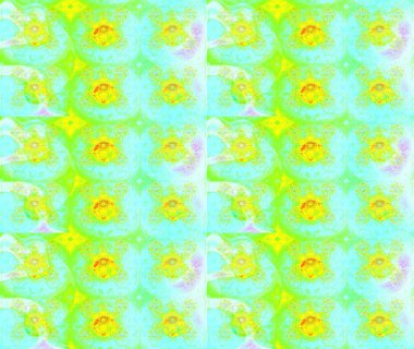 Raster illüstrasyonu. Yeşil renkli çiçekler. Asya tekstil tarzında. Çiçek desenli çizim. Raster illüstrasyonu.