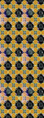 Sarı renkli çiçekler. Düz Çiçek Elementleri Tasarımı. Renkli Yaz Temalı eskiz kalıbı. Çiçekli retro deseni çiz.