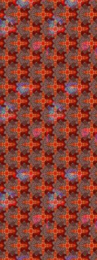 Çiçek süslemeli çizim deseni. Kahverengi renkli çiçekler. Raster illüstrasyonu.