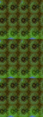 Robot resim. Yeşil ve gri renkli çiçekler. Şirin çiçek elementleri. Raster illüstrasyonu.