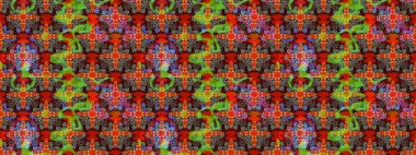 Kırmızı ve kahverengi renkte çiçekler. Renkli Bahar Teması eskiz kalıbı. Düz Çiçek Elementleri Tasarımı. Sevimli çiçek raster deseni.