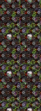 Raster illüstrasyonu. Gri renkli çiçekler. Çizim çiçek deseni duvar kağıdı için kullanılabilir.