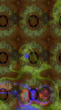 Çiçek buketleriyle klasik bir eskiz şekli. Raster illüstrasyonu. Kahverengi renklerde.