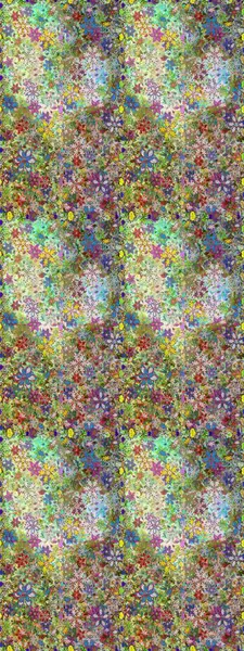 Renkli Bahar Temalı Kusursuz Arkaplan. Raster. Düz Çiçek Elementleri Tasarımı.