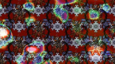 Raster illüstrasyonundaki çiçek desenli çizim. Raster illüstrasyonu. Güzel kumaş deseni. Kırmızı renklerde.