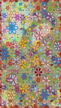 Güzel, pürüzsüz bir desen. Renkli Yaz Temalı Kusursuz Arkaplan. Raster çiçekli arka plan. Yazdır. Düz Çiçek Elementleri Tasarımı. Şirin kumaş deseni.