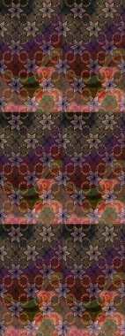 Kahverengi renkli çiçekler. Raster illüstrasyonu. Çiçek süslemeli çizim deseni.