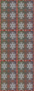 Düz Çiçek Elementleri Tasarımı. Sevimli çiçek raster deseni. Renkli Bahar Temalı Kusursuz Arkaplan. Gri ve kahverengi renkte çiçekler.