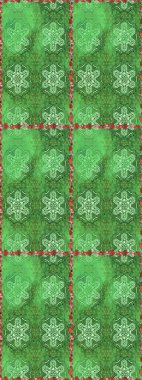 Raster illüstrasyonu. Suluboya, elle çizilmiş. Yeşil ve nötr renklerde yaprakları olan yabani çiçekler. Kusursuz arkaplan deseni.