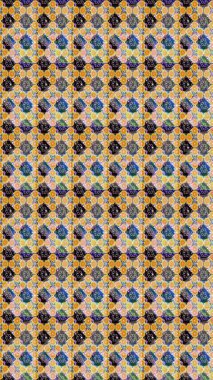 Moda baskıları için zarif bir şablon. Halk tarzı. Modern çiçek arkaplanı. Parlak renkli çiçekleri ve sarı yaprakları olan harika bir çiçek deseni..