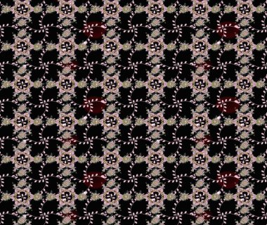 Düz Çiçek Elementleri Tasarımı. Güzel kumaş deseni. Renkli Yaz Temalı eskiz kalıbı. Raster illüstrasyonunda çiçek deseni çizimi.