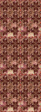 Kahverengi renklerde altın desenler ve altın elementler. Barok tarzında kusursuz bir doğulu süsü. Raster oryantal süs. Geleneksel klasik altın desen.