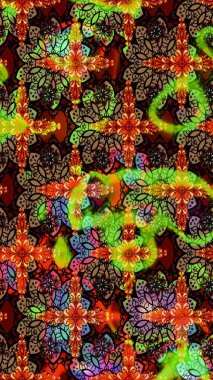 Düz Çiçek Elementleri Tasarımı. Siyah ve kahverengi renkte çiçekler. Renkli Yaz Temalı eskiz kalıbı. Sevimli çiçek raster deseni.