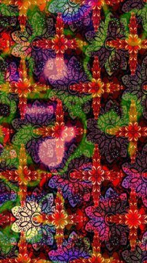 Soyut etnik raster çizim kalıbı. Arkaplan dokusu, duvar kağıdı, kahverengi ve siyah renkli çiçek teması. Kabile sanatı boho baskısı, klasik çiçek arkaplanı.