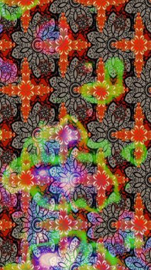 Kahverengi ve bej renkli çiçekler. Çizim çiçek deseni duvar kâğıdı olarak kullanılabilir. Raster illüstrasyonu.