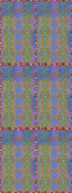 Kusursuz bir arka plan modeli. Gri ve mavi renkte yaprakları olan yabani çiçekler. Raster illüstrasyonu. Suluboya, elle çizilmiş.