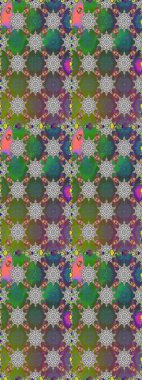 Kusursuz Renksiz Bahar Temalı Kusursuz Arkaplan. Sevimli çiçek raster deseni. Yeşil renkli çiçekler. Düz Çiçek Elementleri Tasarımı.