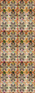 Çiçek deseni. Bej renklerde altın elementler. Kusursuz raster arka plan. Duvar kâğıdı barok, İspanyol kumaşı. Şekil grafik deseni.