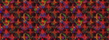 Küçük siyah ve kahverengi çiçeklerle oldukça eski bir besin torbası deseni. Tekstil, kumaş, kapaklar, duvar kağıtları, baskı, paket, koleksiyon defteri, örgü, dekupaj için çiçek arkaplanı..