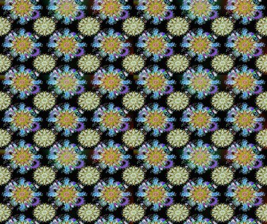 Elle çizilmiş. Raster resim. Sorunsuz çiçek desenli çiçekli, halk tarzında bırakır.