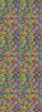 Yeşil ve nötr renklerde çiçekler. Kusursuz. Şirin çiçek elementleri. Raster illüstrasyonu.