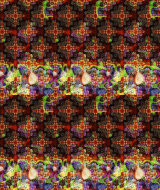 Raster illüstrasyonu. Kahverengi renklerde bahar çiçekleri. Yaprak ve çiçeklerin suluboya resmi, kahverengi renklerdeki çizim deseni.