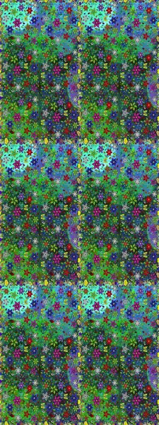 Çiçeksiz desenli nakış işlemeli gelincikler ve vadideki zambaklar. Tekstil tasarımı için yeşil renkli geleneksel halk çiçekleri buketi.