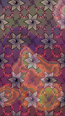 Moda baskıları için zarif bir şablon. Kahverengi çiçekli bahar çiçekleri. Küçük çiçekte güzel bir desen. Küçük renkli çiçekler. Motley illüstrasyonu.