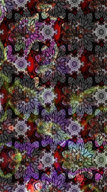 Sevimli çiçek raster deseni. Siyah renkli çiçekler. Sketch Colour Spring Theme eskiz kalıbı. Düz Çiçek Elementleri Tasarımı.