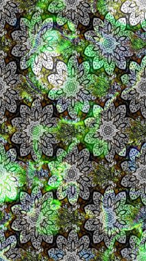 Çiçekli karalama şeklinde Raster çiçek deseni. Yumuşak, bahar çiçekli arka plan. Gri renkli çiçekler.