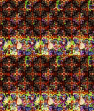 Raster illüstrasyonu. Kahverengi renklerde bahar çiçekleri. Yaprak ve çiçeklerin suluboya resmi, kahverengi renklerdeki çizim deseni.