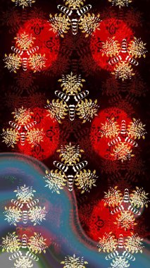 Düz Çiçek Elementleri Tasarımı. Raster Illustrasyon 'daki Çiçek Deseni' nin son moda çizimi. Renkli Yaz Temalı eskiz kalıbı. Siyah renkte çiçekler.