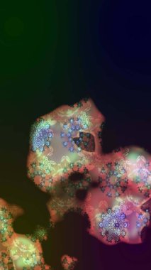 3D çiçekler, eskiz. Gri renklerde. Raster illüstrasyonu.