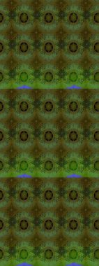 Hint süsü. Yeşil renklerde. Raster illüstrasyonu. Çizim kalıbı. Renkli süs kenarı. Çiçek duvar kağıdı.