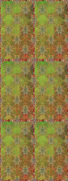 Raster illüstrasyonu. Yeşil ve kahverengi renklerde. Çiçekli güzel suluboya desen.