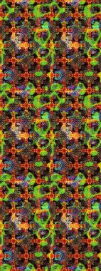 Raster. Siyah ve kahverengi renkte güzel çiçekleri olan eskiz deseni, suluboya çiçek deseni, duvar kağıdı, kart veya kumaş için fayanslı.