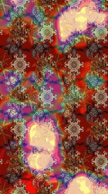 Sabıka fotoğraflarında, bebek kıyafetlerinde, duvar kâğıtlarında, paket kutularında falan kullanılabilir. Raster. Zarif, parlak ve eskiz kahverengi ve kırmızı çiçek desenli.