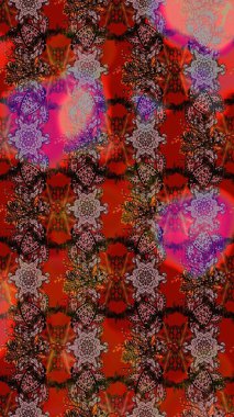 Raster illüstrasyonundaki çiçek desenli çizim. Renkli çiçekler.