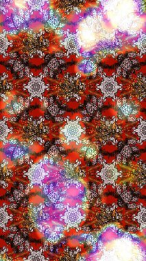 Renkli çiçekler. El çizimi çiçekli soyut çizim kalıbı. Raster illüstrasyonu.